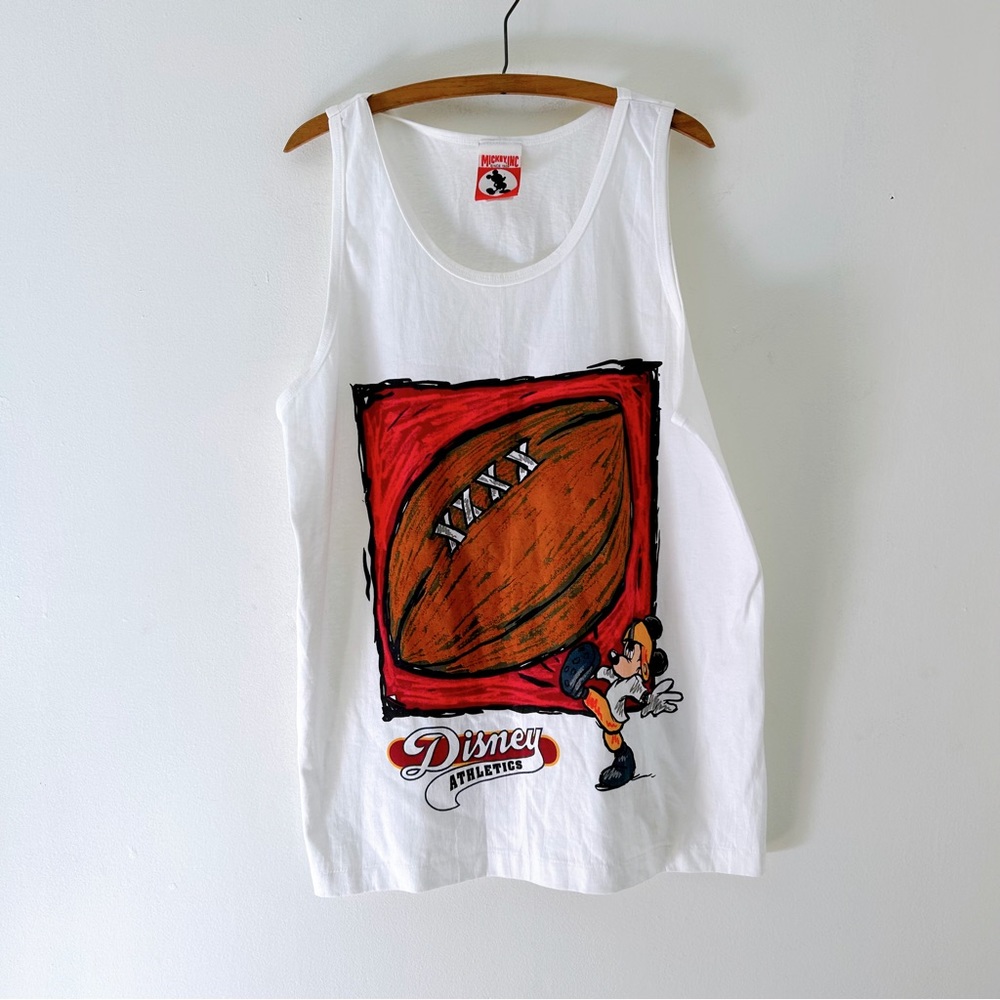 Vintage 80’s 90’s Mickey Inc Disney Football Tank Sz L